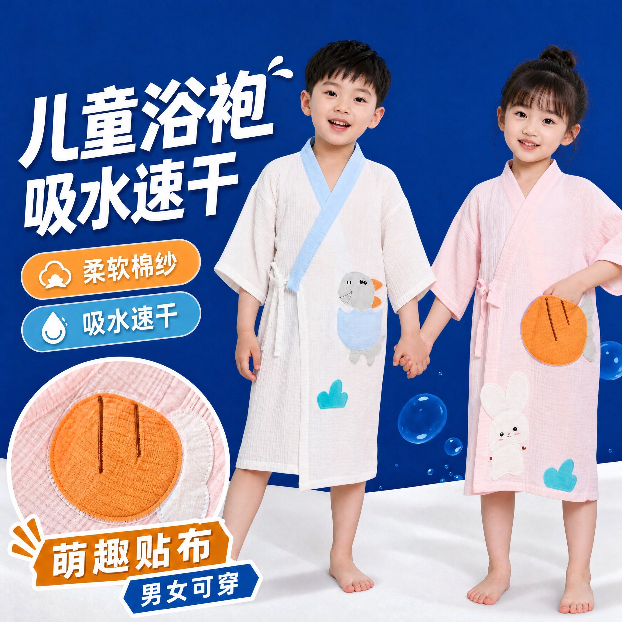 2026新款儿童浴袍浴衣洗完澡可穿