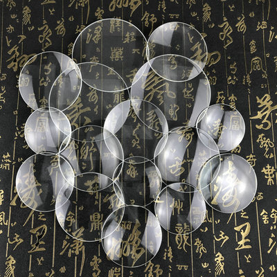 60MM100毫米玻璃放大镜片科学实验上课10倍20倍8公分阅读双凸透镜