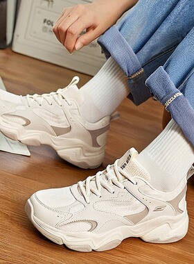 斯凯奇云朵泡芙男女同款熊猫鞋复古老爹鞋2026春季透气运动休闲鞋