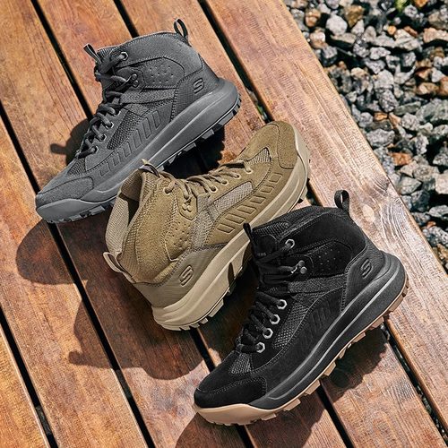 斯凯奇男士短靴2025秋冬复古高帮