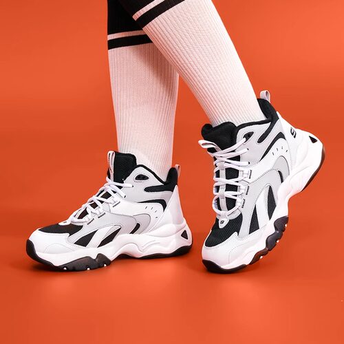 斯凯奇秋冬款女子加绒高帮跑步鞋