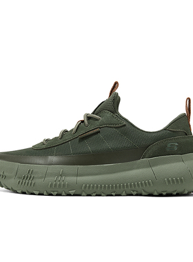 斯凯奇春季男鞋轻质高回弹休闲运动鞋软底舒适厚底增高一脚蹬板鞋