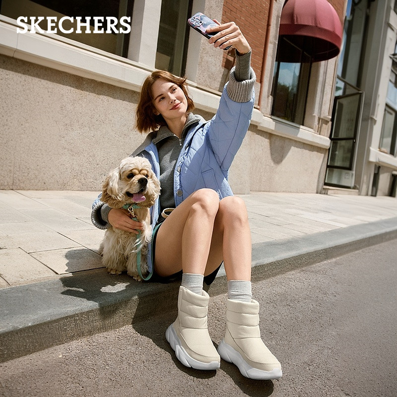 斯凯奇面包靴2025秋冬新款女鞋厚底冬靴软底加绒保暖雪地靴旅行鞋,女鞋,时尚雪地靴,淘宝优惠券,粉丝福利购,淘宝优惠卷