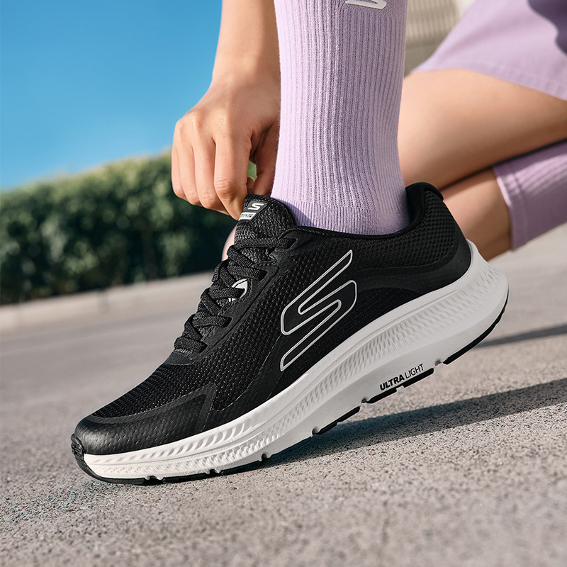 skechers斯凯奇跑步鞋男女款春夏季运动鞋轻便透气厚底鞋舒适缓震