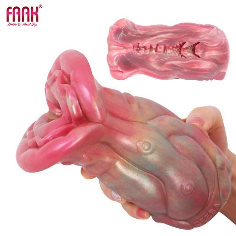 FAAK Male Masturbator Sex Toys For Men Real Silicone Vagina