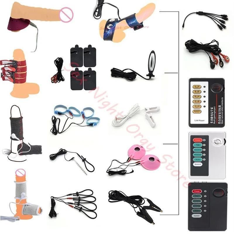 Electric Shock Wire E-stim Power Box Electrical Sex Accessor
