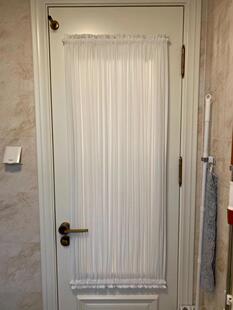 绷纱纱帘飘窗免打孔上下穿杆玻璃门帘魔术贴内开窗美式隔断帘窗帘