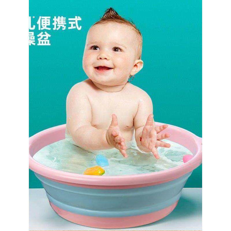宝宝洗澡盆1一岁圆形可折叠0新出生婴儿6收压缩盆两岁特大家用4