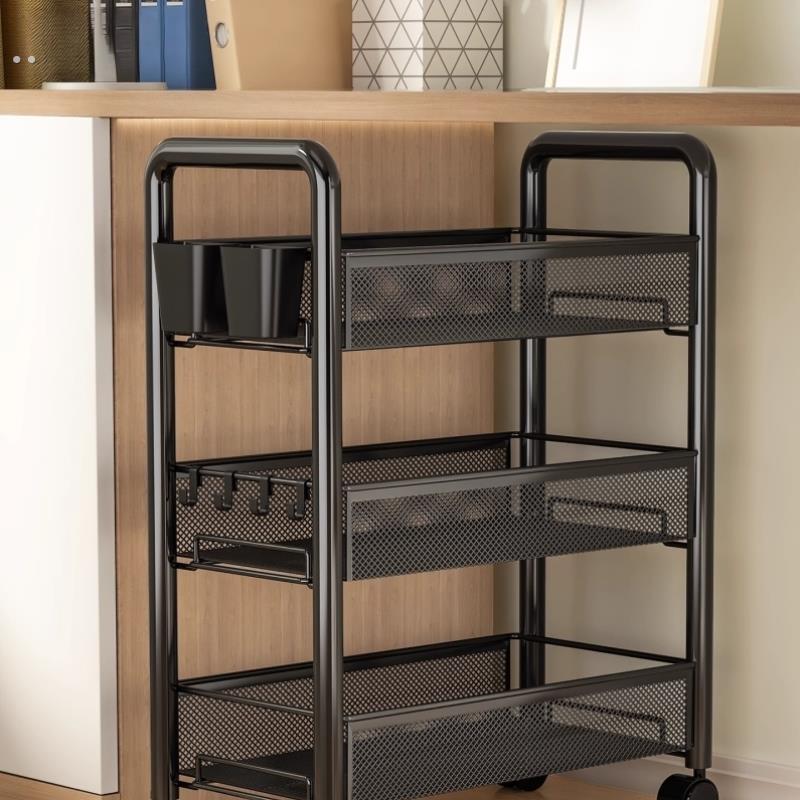 桌下可移动小推车置物架宿舍寝室多层带轮小型书架零食夹缝收纳柜