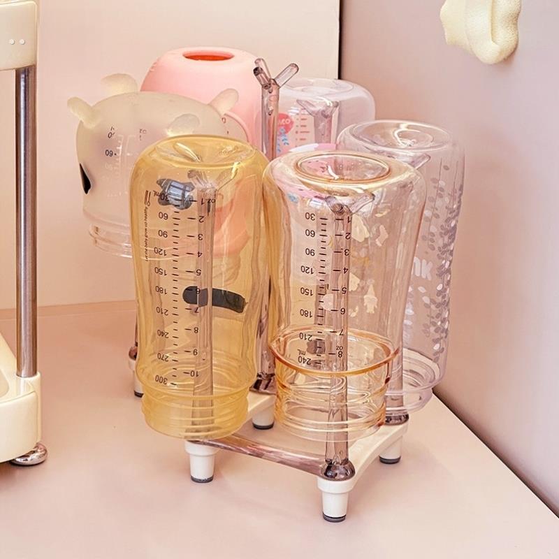 婴儿奶瓶奶嘴沥干水杯架厨房多功能收纳可折叠旅行外出晾晒置放架