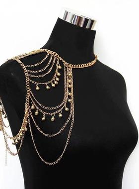 古装汉服肩链欧美肩膀饰品古风链条流苏肩饰异域风情服装肩部配饰