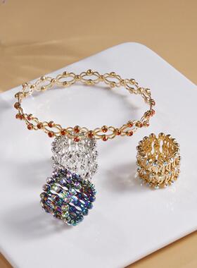 戒指手链二合一变伸缩变形可调节手镯指环女手环魔术魔戒一体礼物