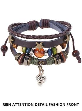 情侣手串复古民族风星星个性编织手链y2k礼物手绳可调节手环饰品