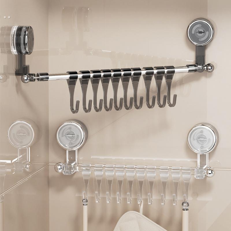 吸盘厨房滑轨挂钩置物架橱柜门内侧收纳架轨道挂钩连排厨具收纳