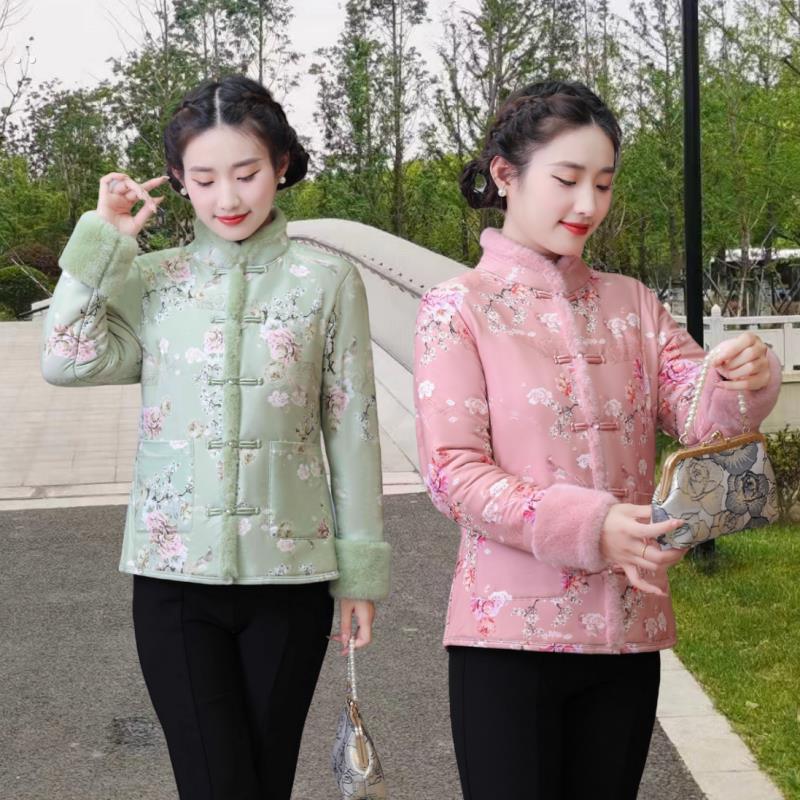 洋气妈妈唐装棉服新中式棉衣秋冬新款中国风盘扣棉袄旗袍上衣外套