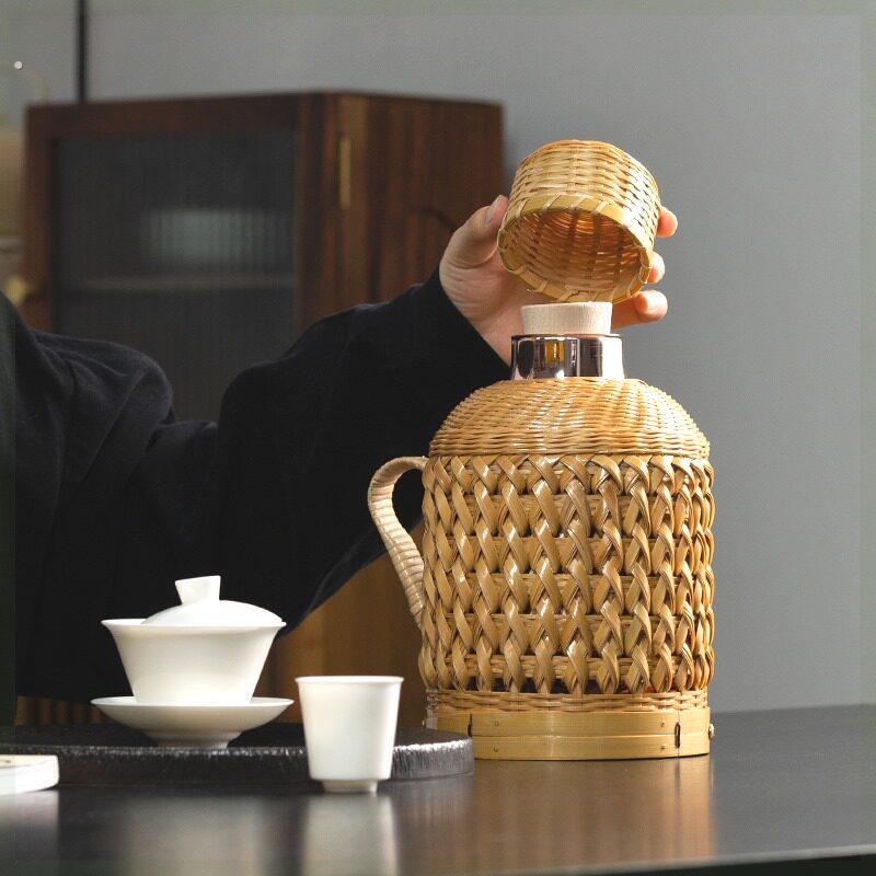 竹编热水瓶家用保温壶覆古怀旧暖水瓶内胆暖壶瓶老式80年代开水壶