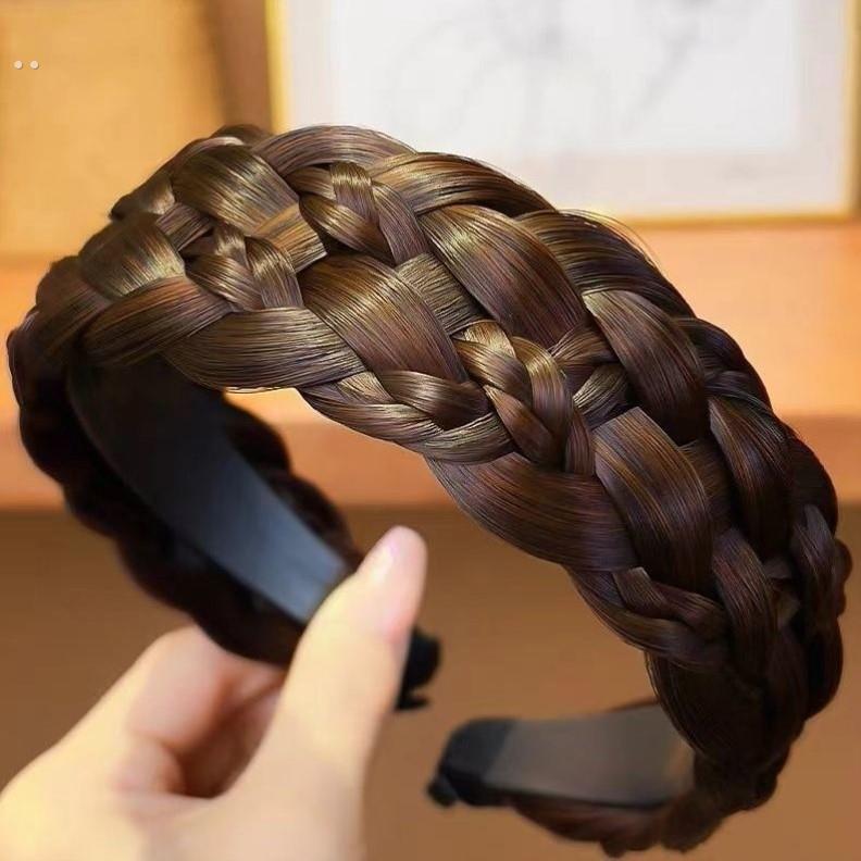 百搭艺术款假发发箍 麻花辩子纯手工编织带防滑齿头箍头饰