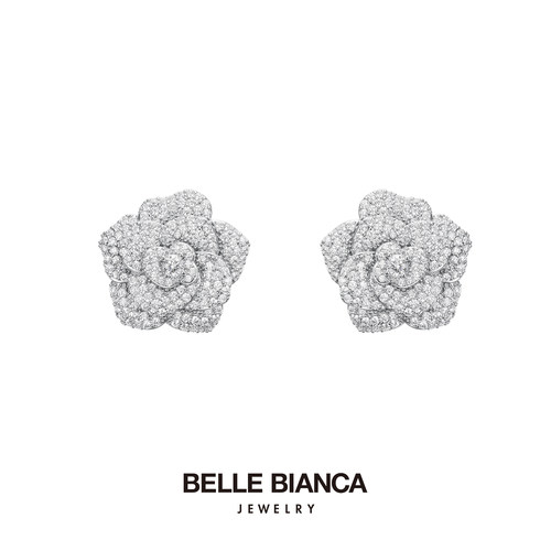 BELLEBIANCA立体玫瑰小号耳钉