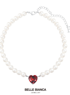 设计师粉钻爱心人造珍珠