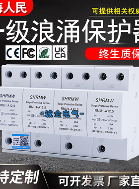 上海人民一级浪涌保护器T1防雷器15KA25KA电源电涌避雷器10/350us
