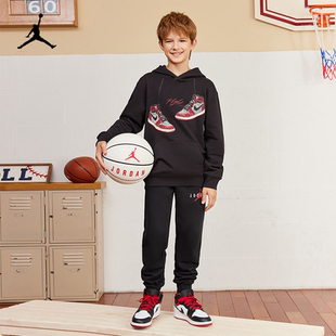 NIKEJORDAN耐克儿童装25冬新款男童运动休闲连帽卫衣套头衫童装潮