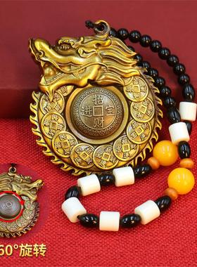 黄铜龙牌把玩件手工霸气创