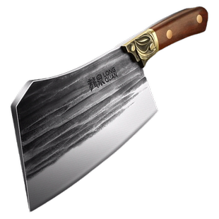 龙泉锻打砍骨头专用刀屠夫商用斩骨刀剁骨刀坎猪牛大筒骨加厚刀具