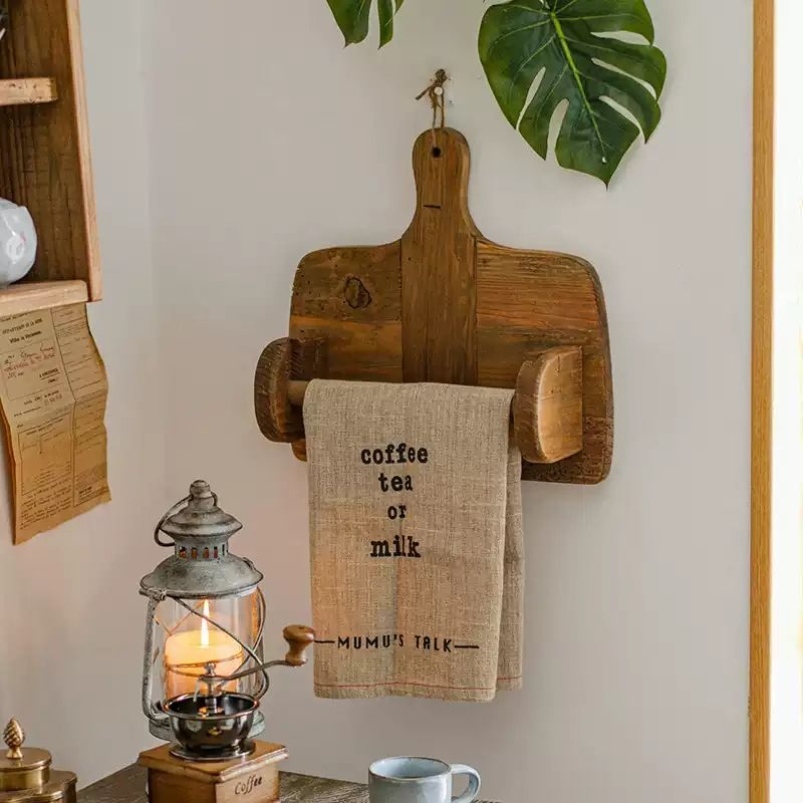 实木卷纸架子厨房纸巾架餐厅菜板创意装饰收纳整理抹布挂架