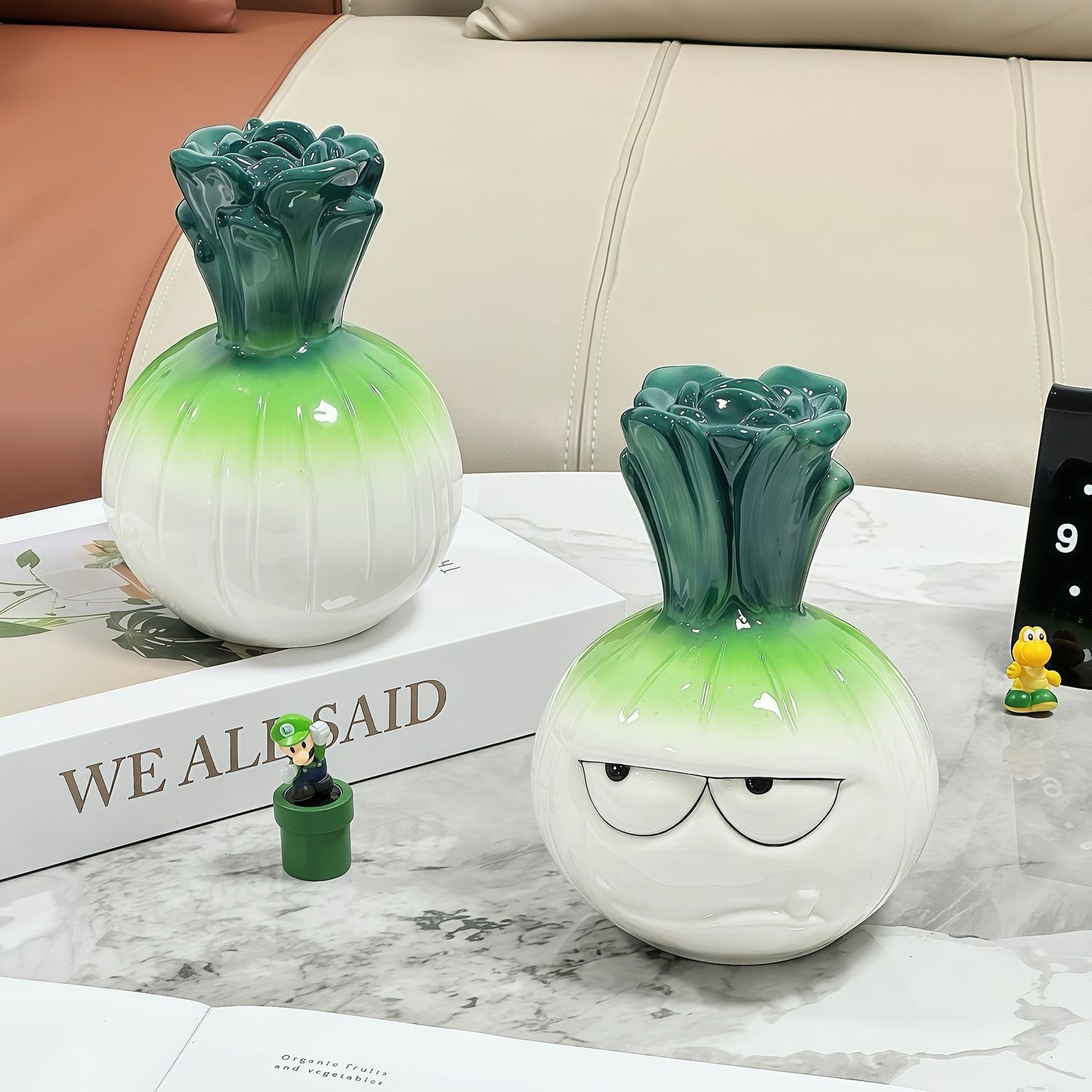 蒜苗存钱罐陶瓷收纳摆件创意儿童储钱罐桌面装饰摆件生日礼物礼品