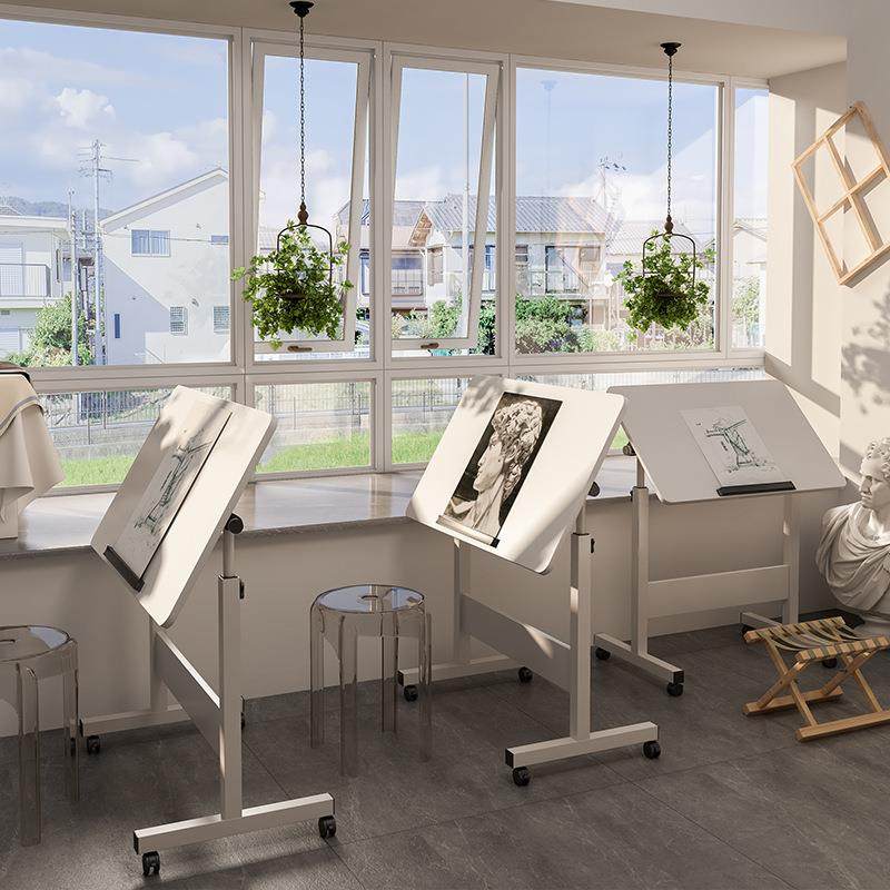 折叠床边桌移动升降带轮绘画桌简易电脑桌书桌家用学生写字小床笠