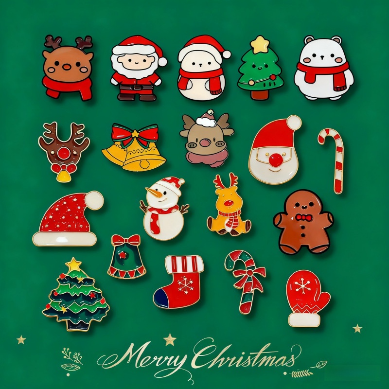 圣诞树徽章饰品圣诞节圣诞胸针感节日礼物固定麋鹿毛衣别针