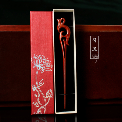 木质发饰 紫檀司凤发簪手工打磨刻字木簪木钗古风古典中国风