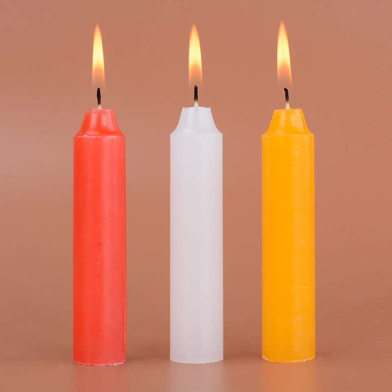 小型号装扮实验照明红白黄色蜡烛粗短款无烟无味供佛祈福烛光氛围