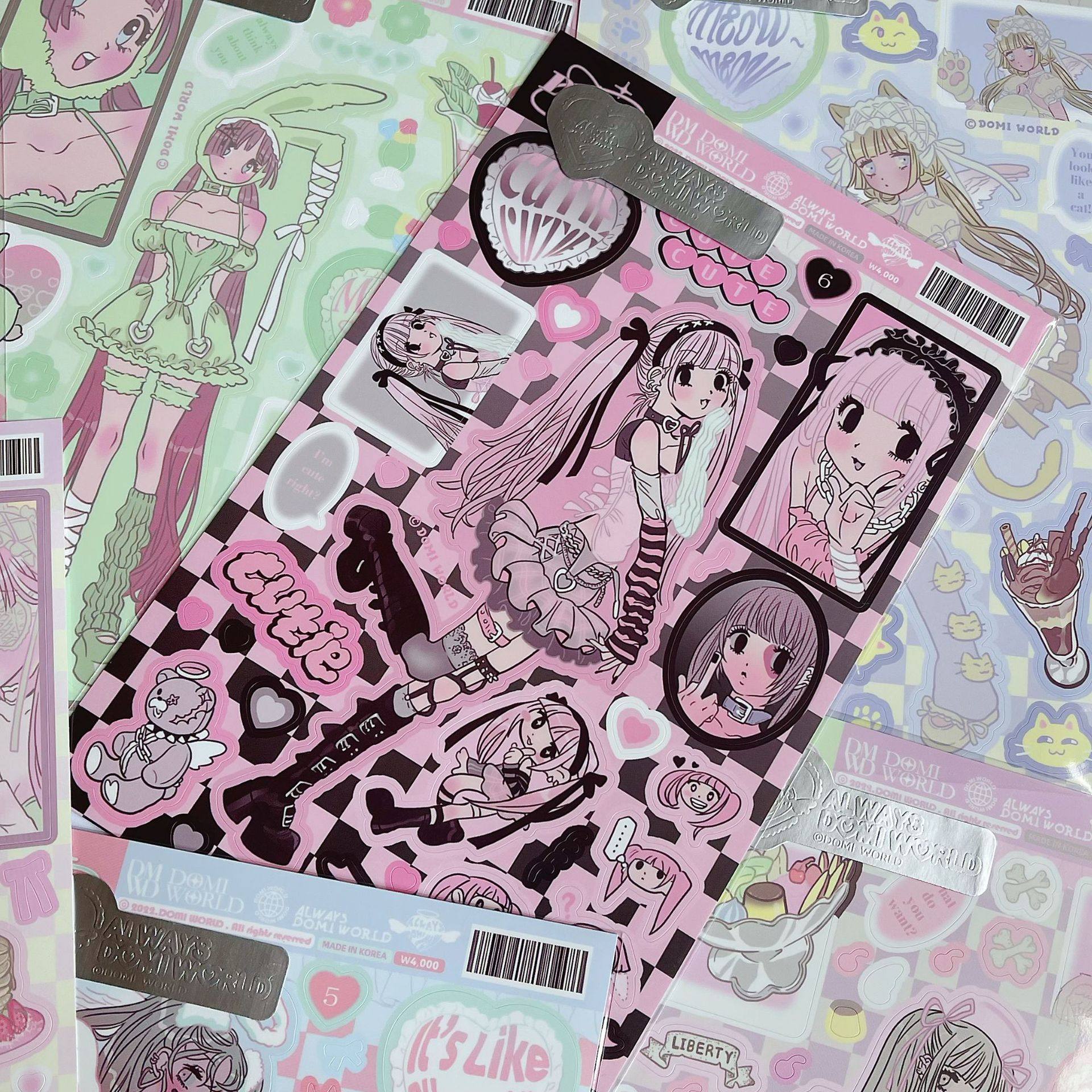 【满40-10】韩国新款动漫人物卡通贴纸ins超火甜亚风D