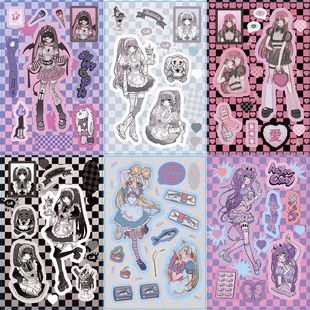 【满40-10】domi贴纸书内页同款平替少女人物贴纸甜亚