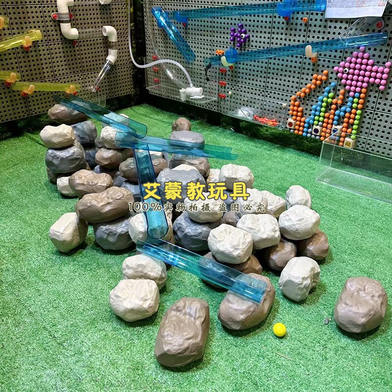 儿童户外建构游戏软石块仿真叠叠石积木轨道亲子互动游戏感统玩具