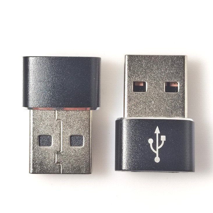 USB A公头转TYPE C母座苹果13 14代快充充电数据线转接头黑色款