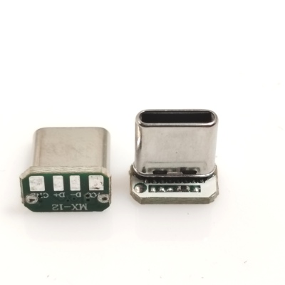 USB3.1TYPE C拉伸公头16P立贴数据带板三四五六焊点L9.5mm