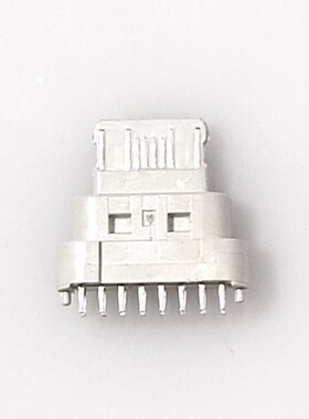 TYPE-C16P立插母座 全塑白胶镀镍180度立式直插 双排针 PD快充头
