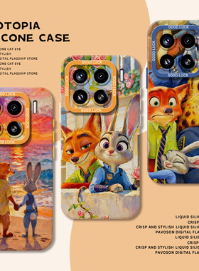 油画疯狂动物城适用小米17promax手机壳15pro红米k90尼克80朱迪note14情侣70周边13男60新款12女50/11/40/10s