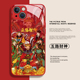 五路财神手机壳适用苹果15财神爷16 iphone14promax新年13红色12mini发财11新款 x招财8plus暴富17过年xs玻璃7
