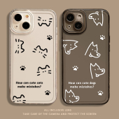 14透明9 简笔猫咪手机壳适用华为mate60pro可爱pura70 p50简约40小众30女15 8se7 80高级感nova12ultra新款