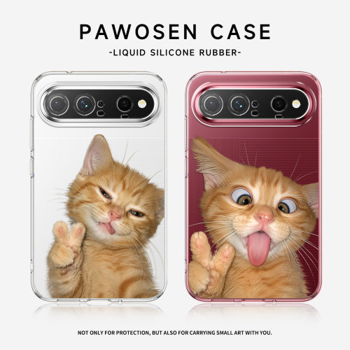 比耶吐舌猫咪手机壳适用华为系列