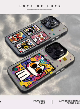 炫彩白色猫手机壳适用华为pura80涂鸦mate70pro个性nova14新款p60艺术13小众50高级感40男12女30/11/15/9/8/7