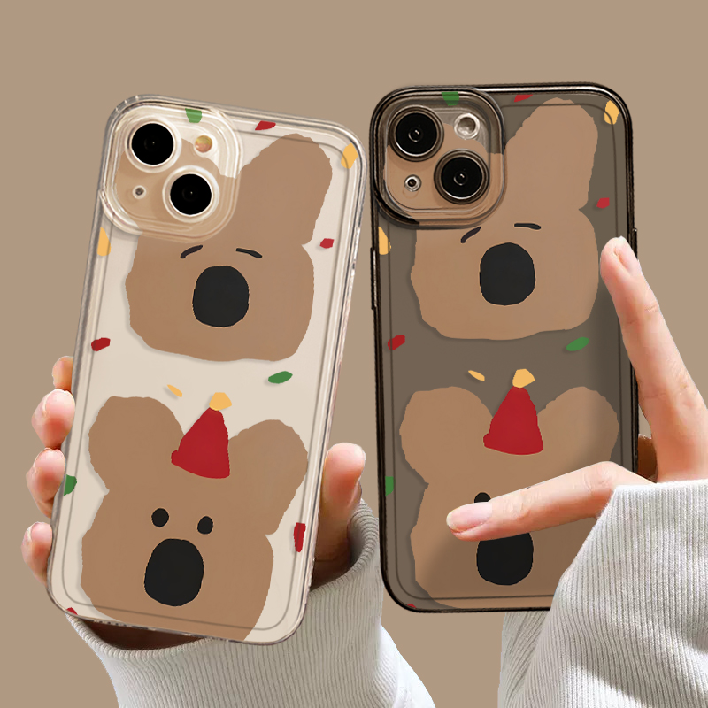 圣诞风小熊手机壳适用苹果系列