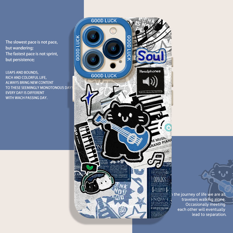 摇滚猫咪手机壳适用于苹果系列