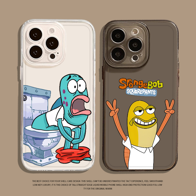 比奇堡马桶丑鱼手机壳适用苹果