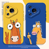 比耶小马手机壳适用华为pura80抽象mate70pro过年nova15ultra新款 p60马年14本命年50新年40搞笑30套13