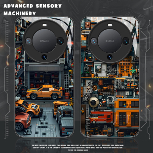 置适用华为mate60pro手机壳pura70赛车80 40积木30高级感15 nova12ultra p50 14玻璃9套8se7 13新款 机械乐高装