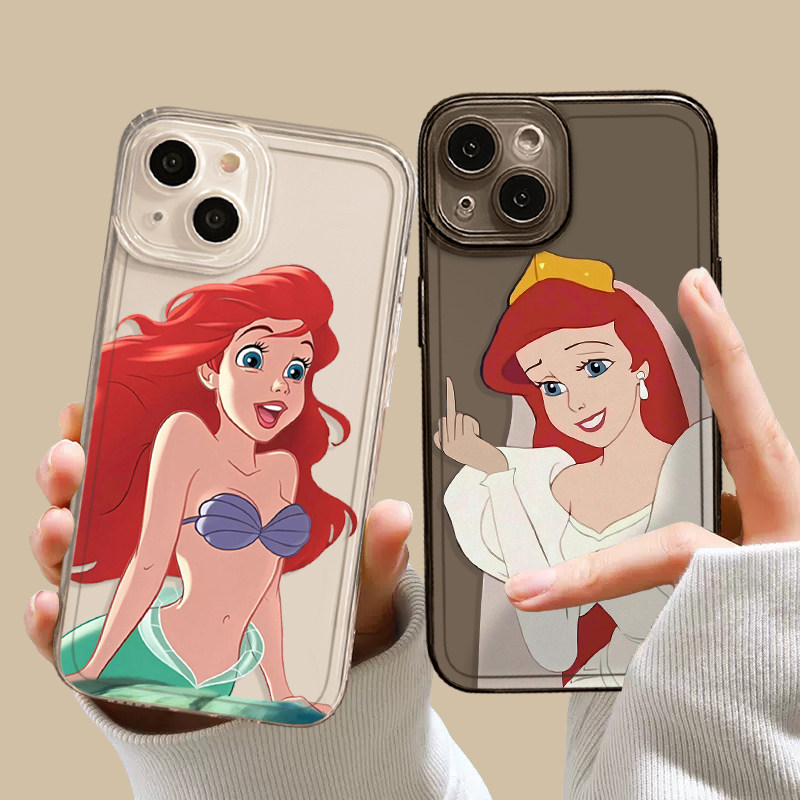 小美人鱼手机壳适用苹果14pro公主16套15女iphone13可爱12mini卡通11promax新款x透明8plus仙女17欧美xs搞怪7